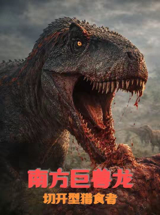 它不是霸王龙的替代品，而是另一种恐怖答案。 它叫南方巨兽龙，生活在大约1亿到9500万年前的白垩纪中期，是已知最大的陆地食肉恐龙之一。和霸王龙依靠恐怖咬合力碾碎骨头的路线不同，南方巨兽龙走的是另一种更锋利、更直接的猎杀方式——更长的头骨，更像刀片一样的牙齿，以及足以撕开大型猎物的切割型咬合。本期视频，将带你走进这头“不是重锤，而是屠刀”的远古巨兽，看看它为什么会成为白垩纪南方大陆上最具压迫感的顶级掠食者之一。