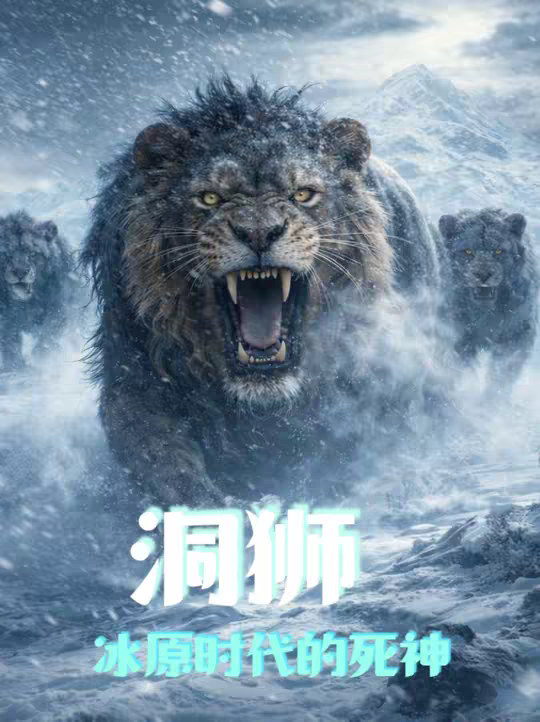 洞狮冰河时代的荒原死神 你以为洞狮，只是住在洞里的狮子。错了。它不是简单的“大号狮子”，而是冰河时代真正站上北方荒原食物链高位的顶级掠食者。体型比现代狮更大，力量更强，猎物包括野马、驯鹿、野牛，甚至可能威胁洞熊幼崽。更可怕的是，它不只是活在化石里，它曾真实和尼安德特人、早期智人共存，甚至互相猎杀、互相凝视。今天这期，就带你走进洞狮的世界，看看这头曾被人类画进洞穴深处的巨兽，究竟有多恐怖，又为什么最终没能活到今天。