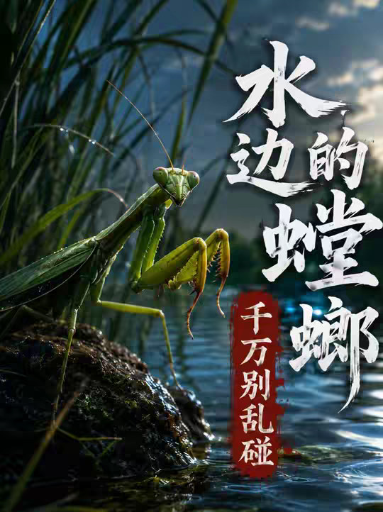 水边的螳螂，千万别乱碰