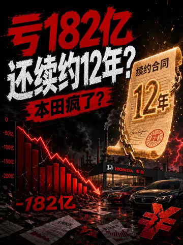 亏182亿还续约12年？本田疯了？ 本田亏182亿却续约中国12年，背后藏着怎样的商业博弈？日系巨头为何放弃技术壁垒，转向中国供应链？摩托车业务成救命稻草，十二年豪赌能否逆袭？