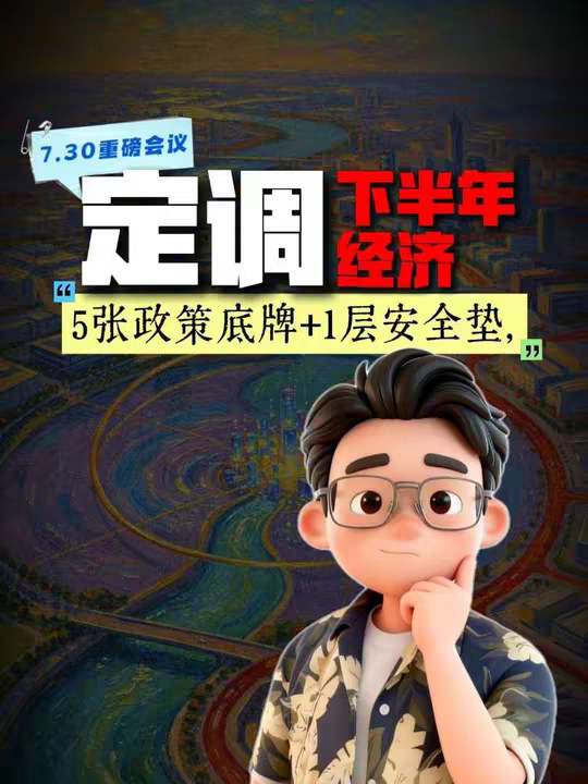 7.30会议定调：5张底牌+1层安全垫，下半年经济怎么走？ 六张网基建、AI智能经济、服务消费，三大确定性增量赛道已经浮出水面。