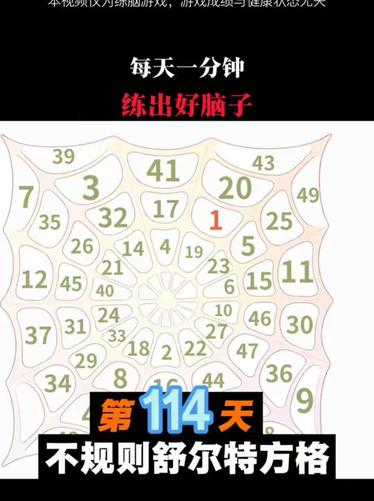 不规则舒尔特方格专注力练习